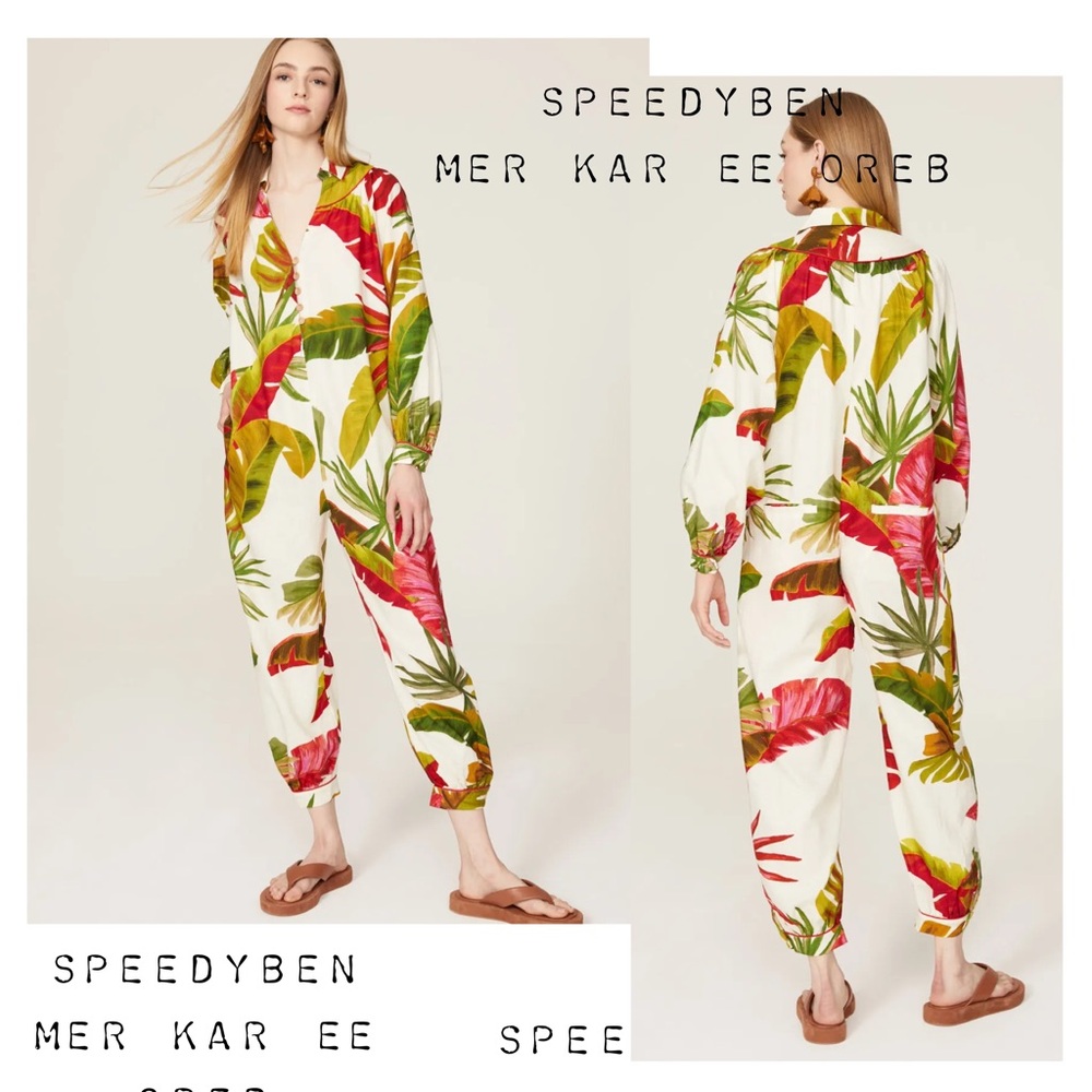 Farm Rio Spring Forest Jumpsuit XS - Picture 1 of 17